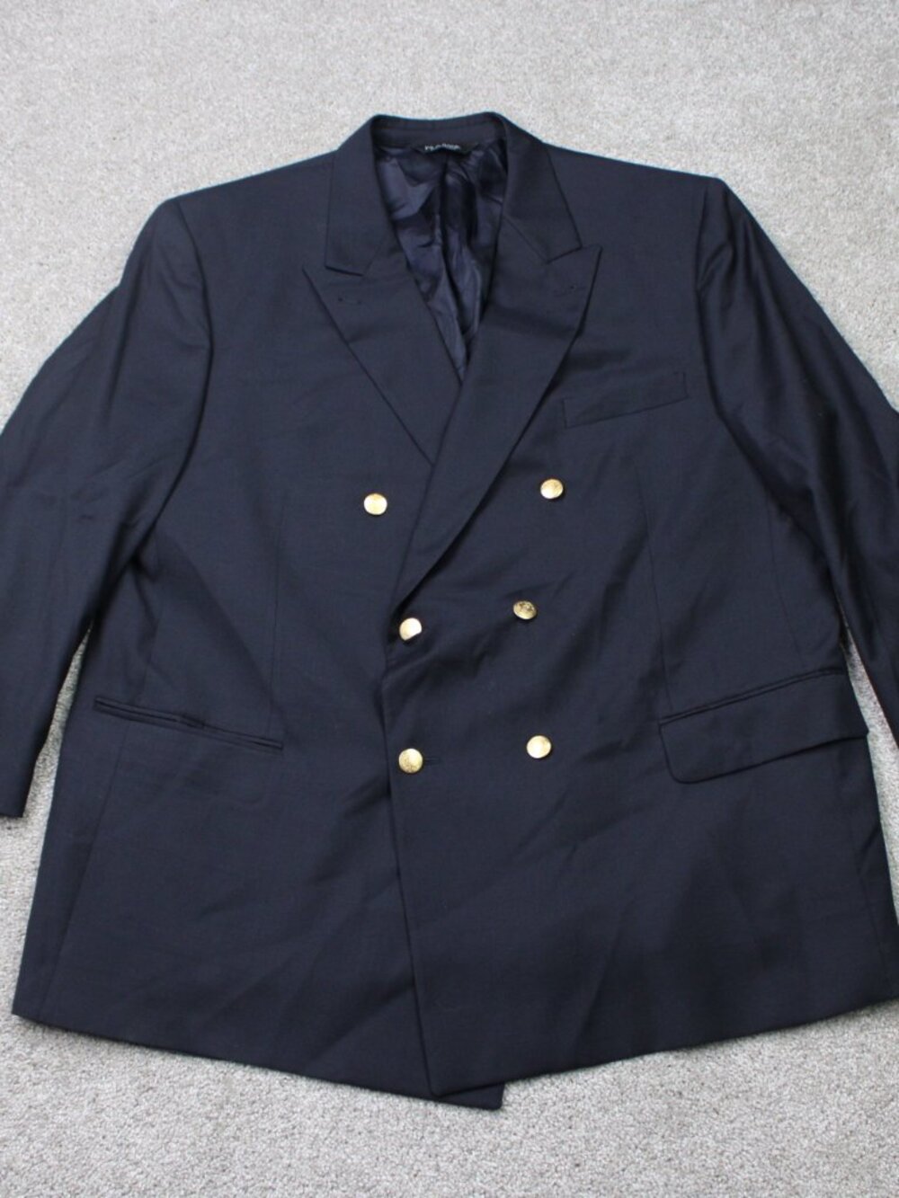 Jos. A. Bank Blazer Mens 50Regular Navy Blue Signature Double Breasted 100% Wool